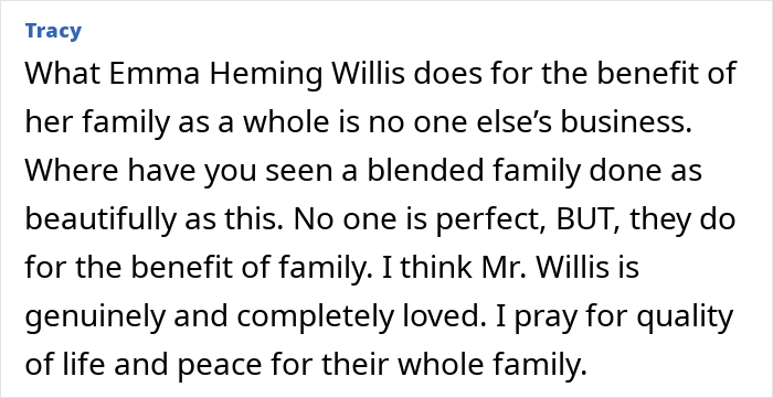 Emma Heming Willis discusses moving Bruce Willis out of family home amid dementia, defending her decision for his care and family wellbeing. Emma Heming Willis discusses moving Bruce Willis out of family home amid dementia, defending her decision for his care and family wellbeing.