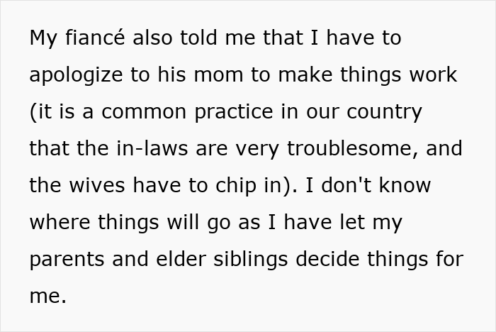 Text excerpt showing a man lashes out at fianc&eacute;e over family dress shopping without her, highlighting tension.