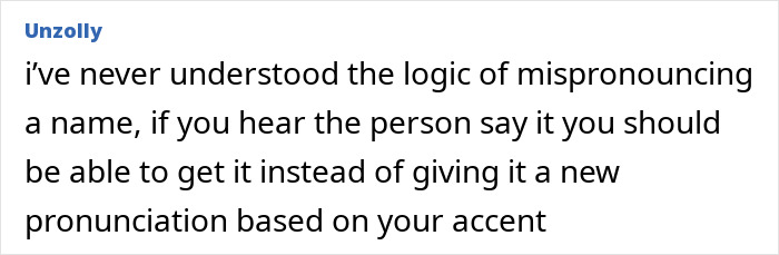 Text post from Unzolly discussing the logic behind mispronouncing names, related to Denzel Washington name pronunciation. Text post from Unzolly discussing the logic behind mispronouncing names, related to Denzel Washington name pronunciation.