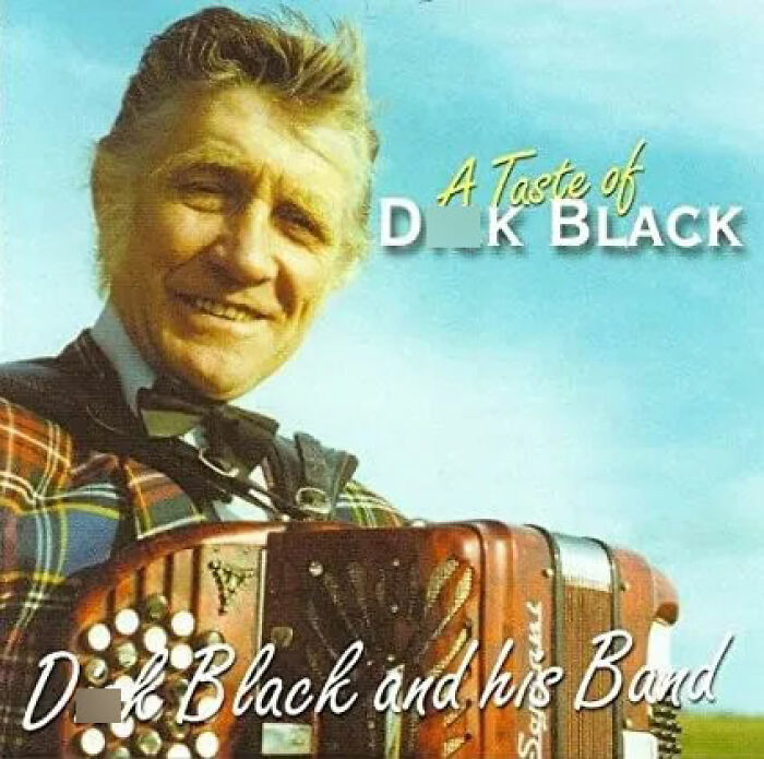 Vintage album cover featuring a man with an accordion, known for being one of the worst album covers ever.