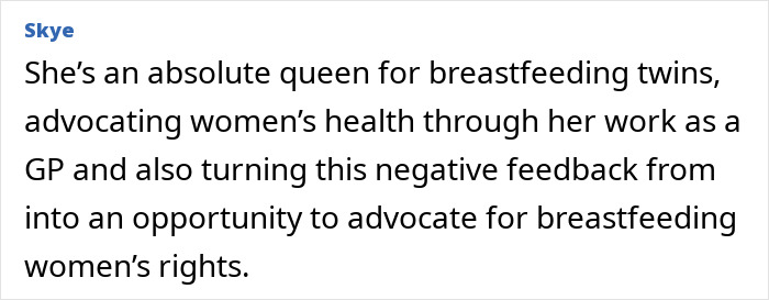 Skye discussing breastfeeding stigma and health risks while advocating for women&rsquo;s rights and breastfeeding support.