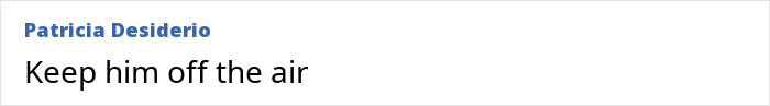 Comment by Patricia Desiderio saying Keep him off the air related to Jimmy Kimmel mutiny and staff walkout controversy Comment by Patricia Desiderio saying Keep him off the air related to Jimmy Kimmel mutiny and staff walkout controversy