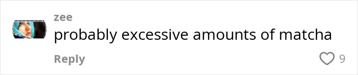 Comment warning about excessive matcha consumption, highlighting health risks related to the trendy drink.