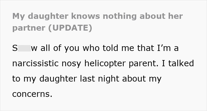 Text excerpt about a woman&rsquo;s boyfriend acting secretive and her mom planning to hire a private investigator.