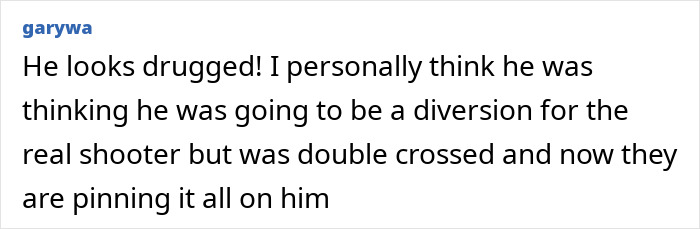 Screenshot of a comment about Tyler Robinson, the Charlie Kirk suspect, discussing perceptions of his court appearance and demeanor.