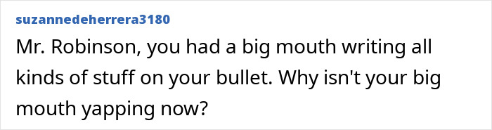 Comment criticizing Tyler Robinson, suspect related to Charlie Kirk, highlighting an eerie detail noticed by people.