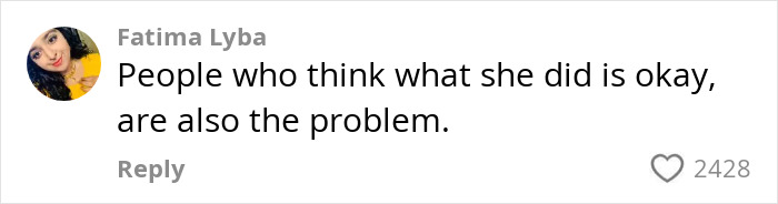 Comment by Fatima Lyba expressing criticism related to ex-con rock star fat shaming woman who rushed the stage.