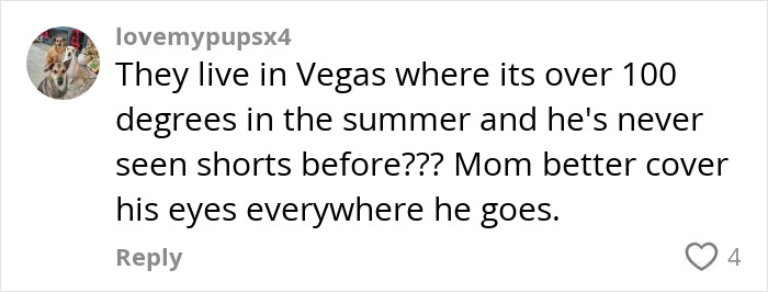 Comment about a woman left in shock after her best friend ends friendship over mom shorts in hot Vegas weather.