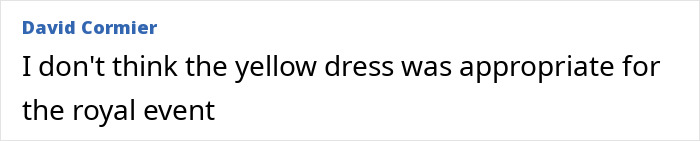 Comment discussing the yellow dress and its appropriateness related to Melania Trump’s wardrobe choices during the UK state visit. Comment discussing the yellow dress and its appropriateness related to Melania Trump’s wardrobe choices during the UK state visit.