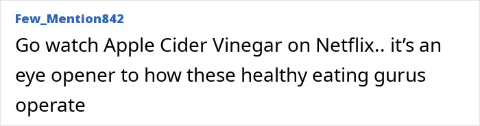 Screenshot of a social media comment discussing healthy eating gurus related to foods that increase dementia risk. Screenshot of a social media comment discussing healthy eating gurus related to foods that increase dementia risk.