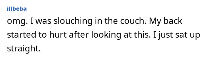 Comment on a social media post about a folded boy who was bent at 180 degrees, now standing up straight, highlighting back pain awareness.