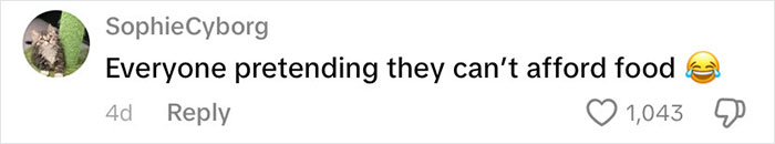 Social media comment mocking people claiming they can&rsquo;t afford food, sparking debate about richest poor people in the USA.