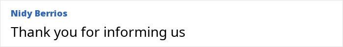 Comment saying thank you for informing us, posted by Nidy Berrios, relating to viral food engineer exposing supermarket products.