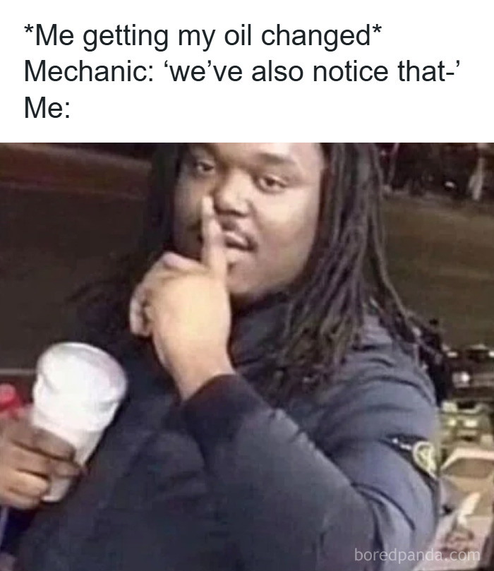 Man making a shushing gesture holding a drink, representing men humor memes coping instead of therapy.