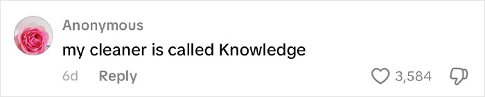 Comment on social media post showing user sharing unusual African name Knowledge as cleaner's name, highlighting strengthtofightanotherday keyword. Comment on social media post showing user sharing unusual African name Knowledge as cleaner's name, highlighting strengthtofightanotherday keyword.