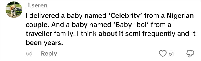 Comment about delivering babies with unique African names, highlighting strength to fight another day theme. Comment about delivering babies with unique African names, highlighting strength to fight another day theme.