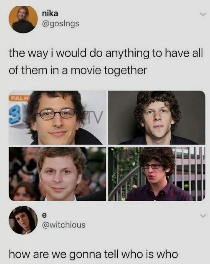 Meme post featuring actors with similar looks, illustrating super culture humor to entertain and fight boredom online.