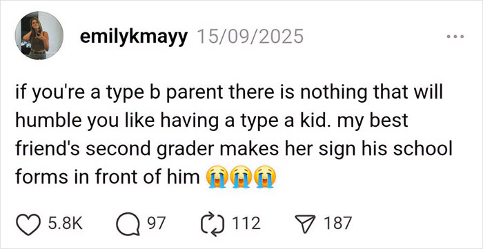 Social media post humor about parenting styles, relatable parenting moments, and funny parenting posts.