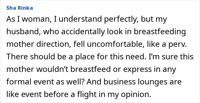 Comment from woman about breastfeeding discomfort in public, related to doctor furious after Virgin Australia staff incident. Comment from woman about breastfeeding discomfort in public, related to doctor furious after Virgin Australia staff incident.