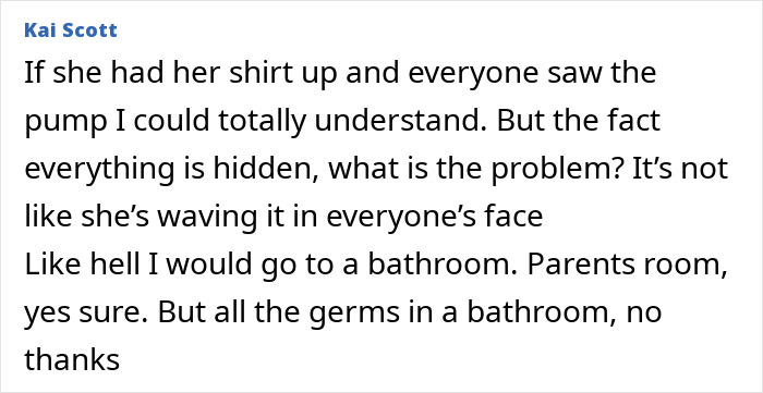 Alt text: Comment discussing controversy over Virgin Australia staff kicking doctor out of lounge for pumping breast milk Alt text: Comment discussing controversy over Virgin Australia staff kicking doctor out of lounge for pumping breast milk