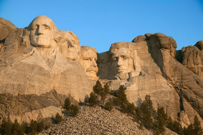 Mount Rushmore National Memorial carved in granite, a popular travel destination seen differently in person than in pictures.