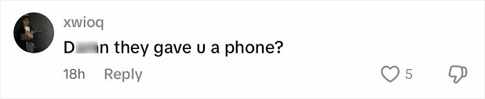 Comment on social media screen showing user asking if a phone was given, related to glamorous law student sentenced in Dubai prison.