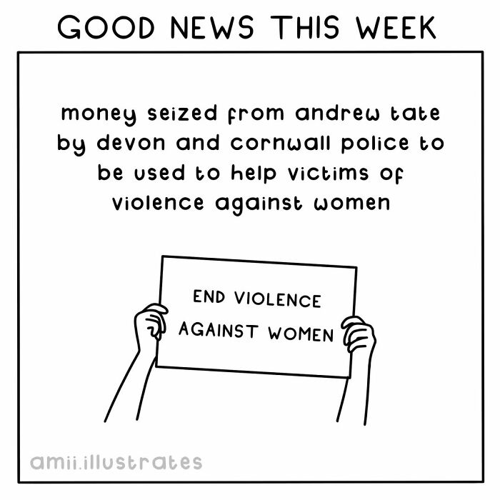 Positive things this year include money seized to help victims of violence against women by UK police.