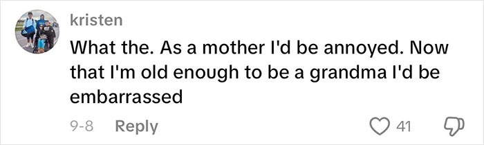Comment expressing mixed feelings about grandmas having a baby shower to celebrate their new status.