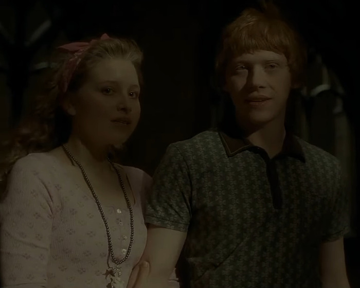 Harry Potter star in a dark scene with another character, addressing controversy over her adult account ban at fan events.