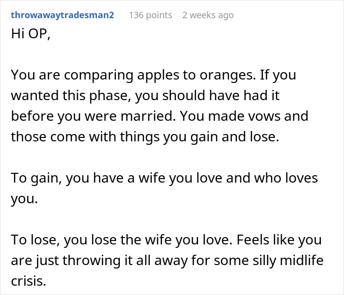 Reddit comment discussing intimacy boundaries and predicting divorce for husband asking wife to change them.