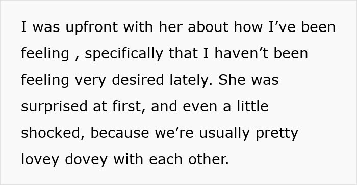 Text excerpt showing a husband explaining intimacy boundary concerns leading people to predict divorce in their relationship.