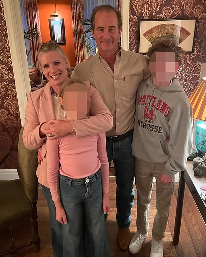 Family portrait at home, related to Coldplay KissCam saga involving HR exec&rsquo;s husband attending concert with a date.