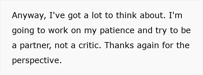 Text message expressing a new mom&rsquo;s struggle with patience while caring for her baby amid husband&rsquo;s judgment.