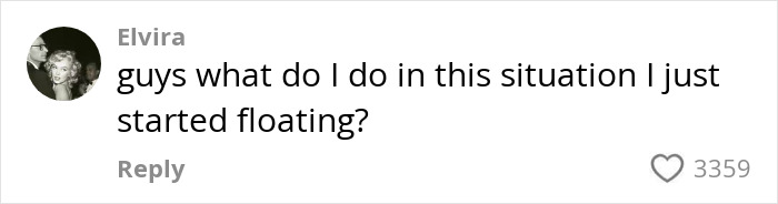 Screenshot of a social media comment joking about floating, related to RaptureTok trending after a pastor&rsquo;s end world prediction.