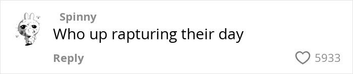 Comment on a social media post about RaptureTok, highlighting upbeat engagement with rapturing their day.