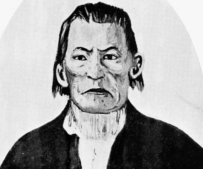 Black and white drawn portrait of an older man with stern expression for daily dose of fascinating knowledge facts