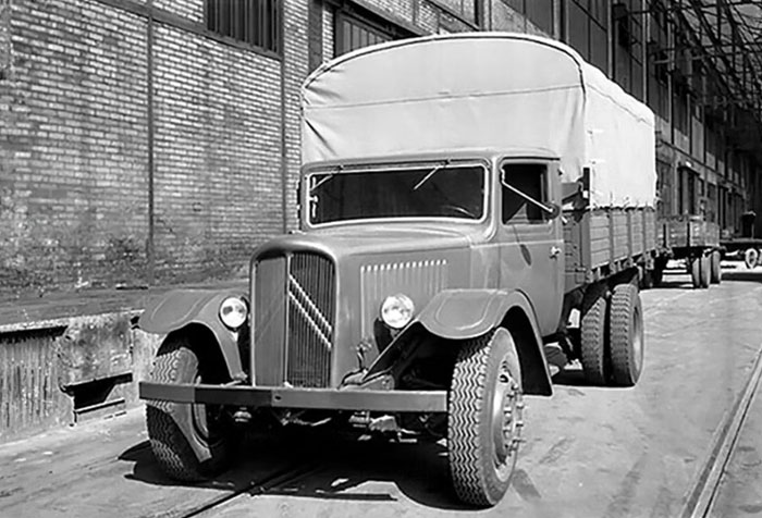Vintage truck parked on an industrial street showcasing classic vehicle design in a daily dose of useless yet fascinating knowledge.