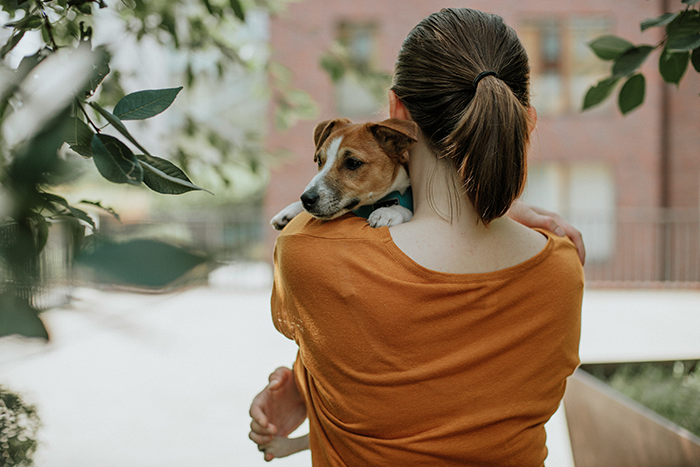 Woman in orange shirt holding small dog outdoors, illustrating long-distance romance ending in scandal and cheating abroad. Woman in orange shirt holding small dog outdoors, illustrating long-distance romance ending in scandal and cheating abroad.