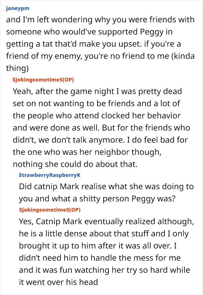 Screenshot of a text conversation discussing friendships and conflicts related to a lying pick me girl tattoo inspiration.