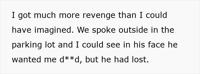 Text with employee goes nuclear on manager after promised raises but never delivered, describing a confrontation in a parking lot with revenge theme.