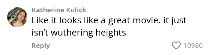 Comment criticizes Margot Robbie and Jacob Elordi Wuthering Heights teaser, sparking debate about the 1800s adaptation.