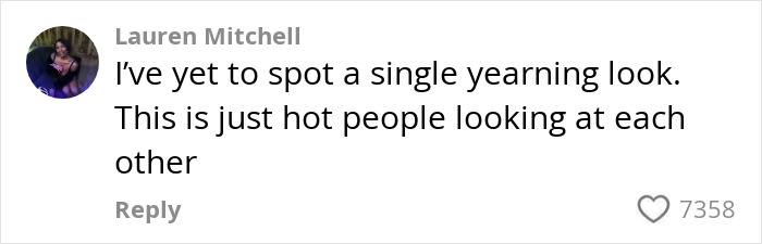 Screenshot of a social media comment discussing the internet reaction to Margot Robbie and Jacob Elordi Wuthering Heights teaser.