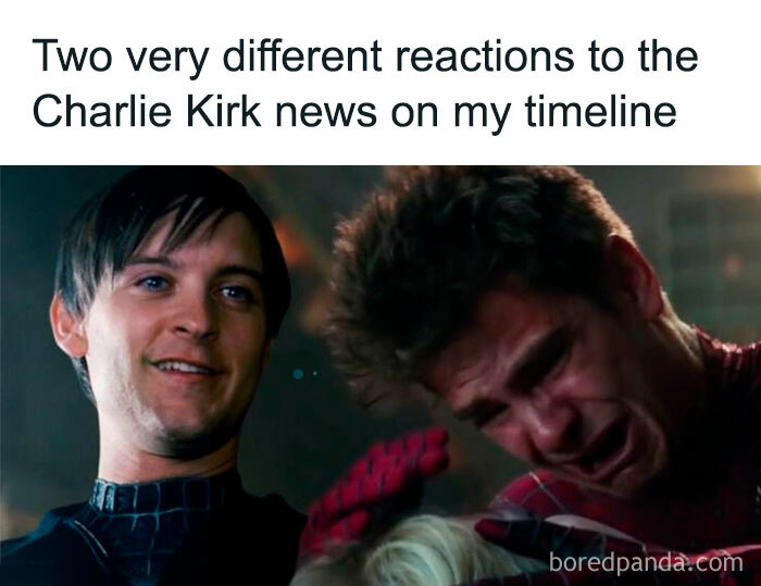 Two contrasting Spider-Man reactions in a meme representing hilarious Marvel memes shared online with humor and emotion.