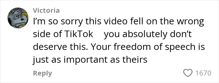 Comment from woman who tanked boyfriend’s career over Charlie Kirk, apologizing for TikTok backlash on free speech. Comment from woman who tanked boyfriend’s career over Charlie Kirk, apologizing for TikTok backlash on free speech.
