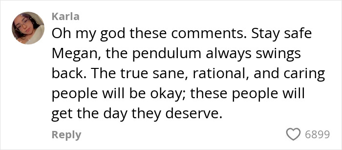 Alt text: Social media comment supporting Megan amid backlash related to woman who tanked boyfriend’s career over Charlie Kirk comments Alt text: Social media comment supporting Megan amid backlash related to woman who tanked boyfriend’s career over Charlie Kirk comments