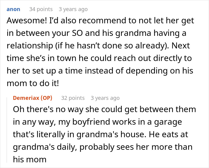 Discussion about cheap MIL feeding spoiled food to son and his girlfriend, and bullying them into eating it in an online forum.