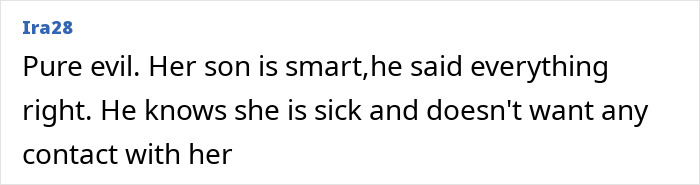 Comment text on a white background describing a convicted doomsday cult mom and her son&rsquo;s situation at CrimeCon.