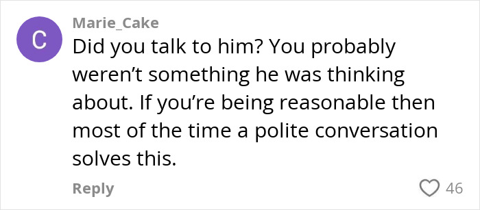 Comment from user Marie_Cake discussing the impact of a reclined plane seat causing discomfort to an annoyed mom. Comment from user Marie_Cake discussing the impact of a reclined plane seat causing discomfort to an annoyed mom.