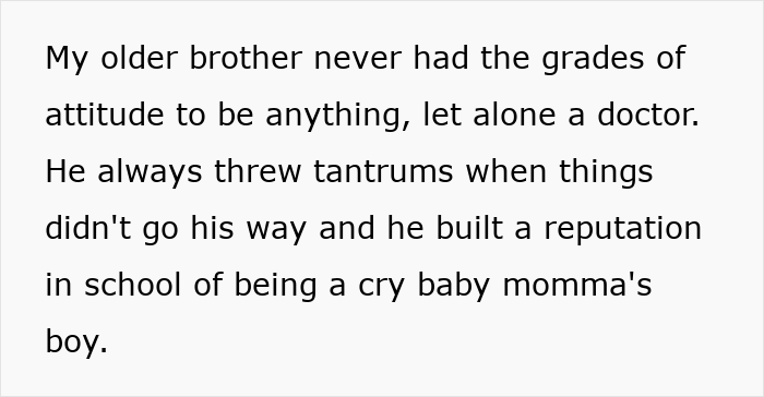 Text excerpt showing a mom admitting she purposefully hid college acceptance letters from her least favorite kid.