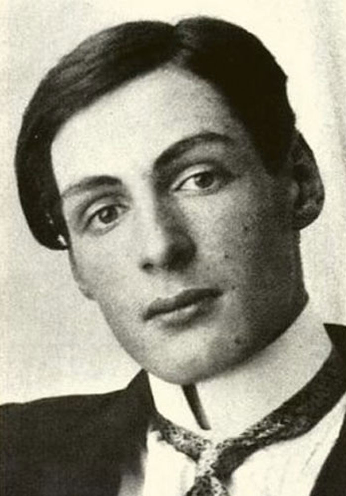 Black and white vintage portrait of a young man, related to celebrities who vanished without a trace conspiracy theories.